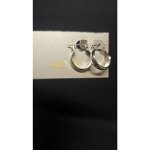 Mixit Silver Tone Hoop Earrings Round Post Butterfly Womens Jewelry One Size